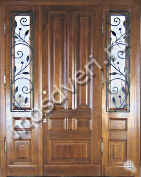 Парадная трехстворчатая дверь из массива - купить от производителя Мосдвери Парадная трехстворчатая дверь из массива