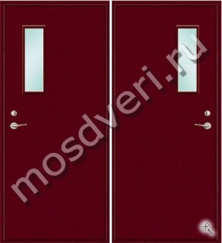 Техническая дверь со стеклом МТД-1221 - купить от производителя Мосдвери Техническая дверь со стеклом МТД-1221