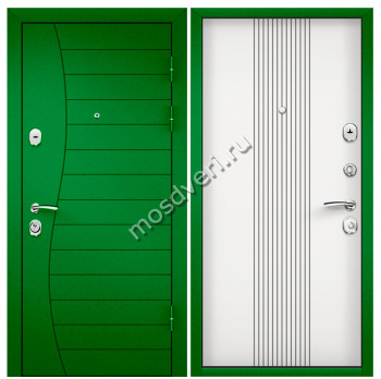 Зеленая входная дверь в квартиру ZVD-08 - купить от производителя Мосдвери Зеленая входная дверь в квартиру ZVD-08