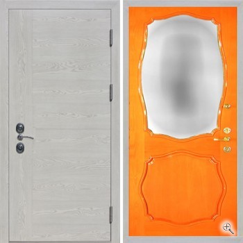 Белая входная дверь МДФ с зеркалом ВДЗ-35 - купить от производителя Мосдвери Белая входная дверь МДФ с зеркалом ВДЗ-35